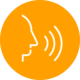 Icon of a face profile speaking
